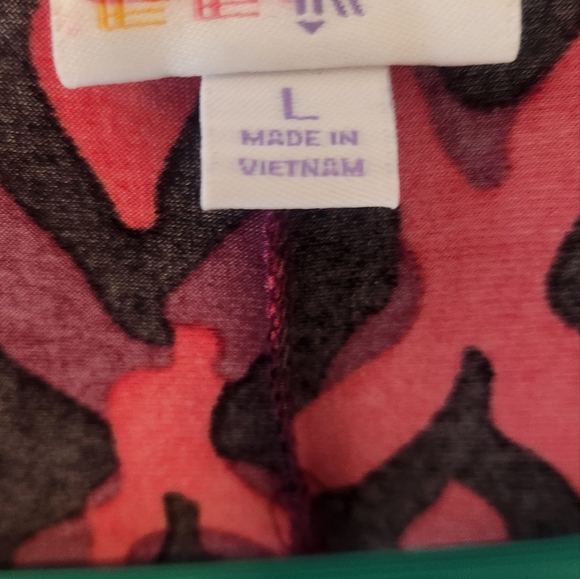 LulaRoe purple, red, & black cardigan/duster. - Picture 3 of 4